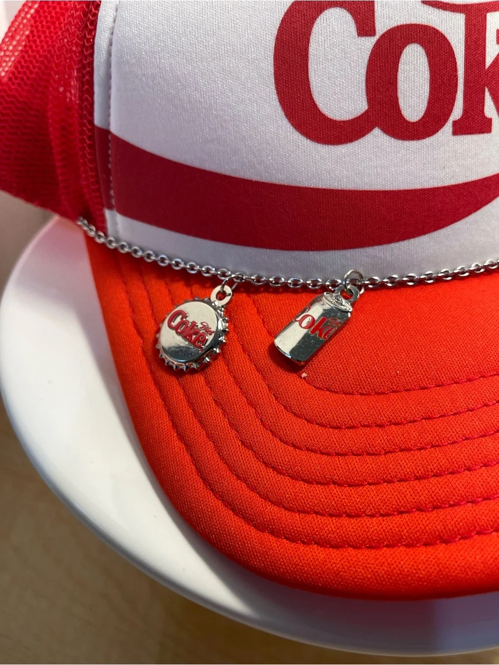 Diet Coke Trucker Hat with Charms - NEW **